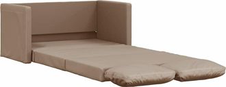 vidaXL Sof&aacute; Cama Suelo 2 En 1 Cuero Sint&eacute;tico Capuchino 112x174x55 Cm Vidaxl