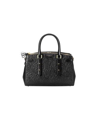 Aspinal of London Black floral embossed Brook Street bag