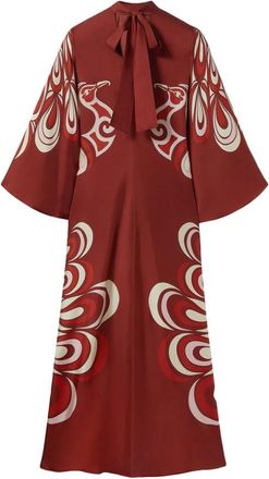 La DoubleJ Rode Zijden Maxi Jurk - Dames - Maxi kleedjes - Rood - XL - Kleedjes