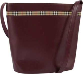 Burberry Pre-owned Bucket Bags, female, Red, Size: ONE SIZE Pre-owned Leather Shoulder Bag