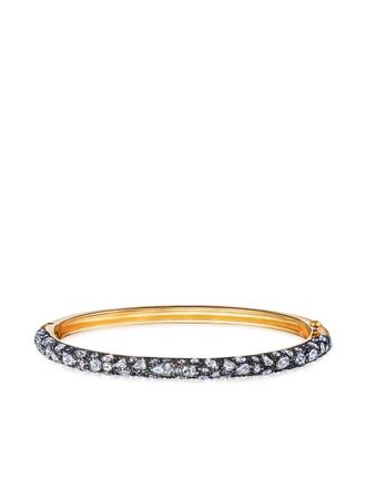 Fred Leighton Bracciale rigido in oro 18kt e argento con pav&eacute; di diamanti