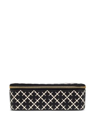 By Malene Birger Canvas make-up tas met patroon - 050 BLACK