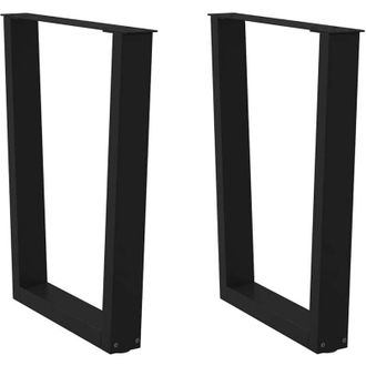 vidaXL Patas Para Mesa De Comedor En Forma De V (2 Unidades), Color Negro, 70 X (72-73,3) Cm, Acero Vidaxl