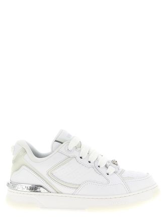 Versace White Calfskin Low Top Womens Sneakers