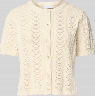 Jake*s Strickjacke aus Ajour-Strick in Beige, Größe 46