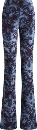 Etro Flared jersey en chenille jacquard broek - Dames - Wijde Broeken - Blauw - M - Broeken