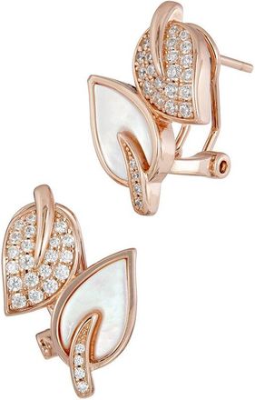 Savvy Cie Jewels Silver Pearl Cz Drop Earrings