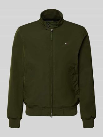 Tommy Hilfiger Relaxed Fit Blouson mit Logo-Stitching in Khaki, Gr&ouml;&szlig;e L