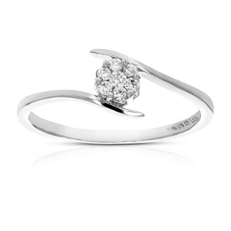 Vir Jewels 1/10 cttw Lab Grown Diamond Ring in Sterling Silver For Women
