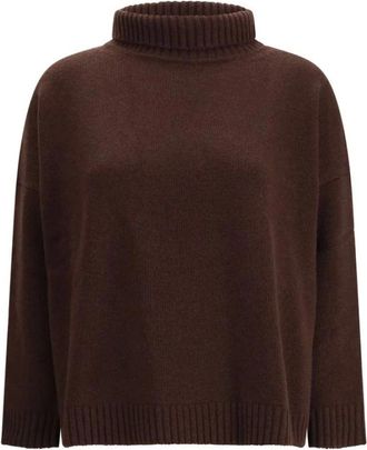 Max Mara Truien & Vesten, Dames, Bruin, L, Wol, Borgia Turtleneck