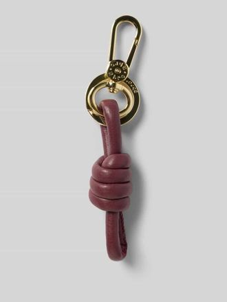 Abro Abro Schl&uuml;sselanh&auml;nger aus echtem Leder mit Logo-Pr&auml;gung in Dunkelrot, Gr&ouml;&szlig;e 1