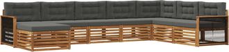 vidaXL Conjunto De Sof&aacute;s De Exterior 8 Uds. Natural Y Antracita Vidaxl
