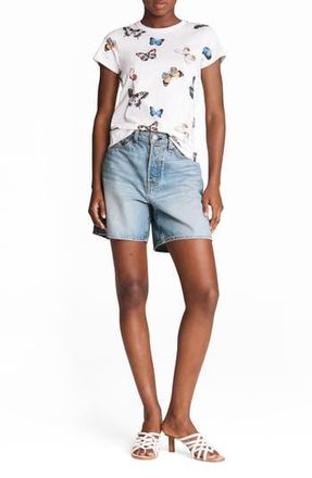 Rag & Bone Maya High Waist Raw Hem Denim Shorts in Tulip at Nordstrom Rack, Size 24