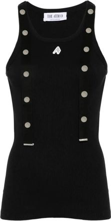 The Attico Zwarte Topwear voor Vrouwen Ss 24 - Dames - Tops zonder mouwen - Zwart - M - Katoen - Tops