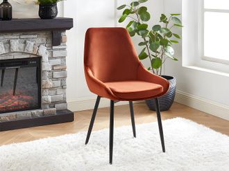 Vente-Unique Sedia Velluto e Metallo Nero Terracotta - Lotto di 2 - MASURIE