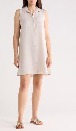Beach Lunch Lounge Two Pocket Sleeveless Shirtdress in Aesthetic Beige at Nordstrom Rack, Size X-Small