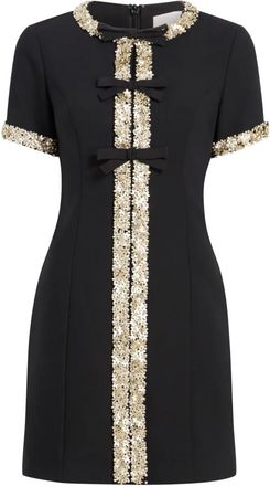 Cinq &agrave; Sept Abito corto Maelle con decorazione - Nero