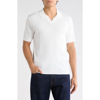 Tom Baine Johnny Collar Knit Polo Sweater in White at Nordstrom Rack, Size Xx-Large