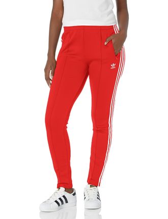 adidas Originals Womens Superstar Track Pants, Vivid Red, Small