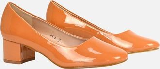 XY London Womens XY London Womens/Ladies Liberty Patent Leather Court Pumps - Orange - Size: 8