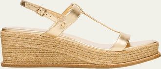 Jimmy Choo London Theia 60 Metallic Leather Wedge Sandals
