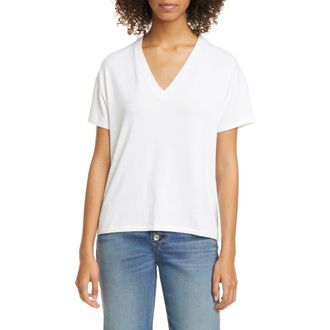 Rag & Bone Hudson V-Neck Top in White at Nordstrom, Size Small