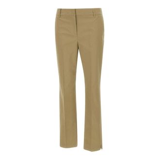 Marella Cigarette Cropped Broeken - Dames - Vrijetijds broeken - Groen - S - Katoen - Broeken