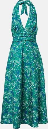 Max Mara Abito midi in cotone con stampa