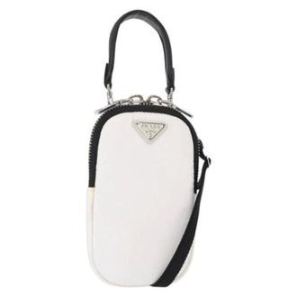 Prada Vintage, unisex, Wit, ONE Size, Nylon, Pre-owned Mini Bag