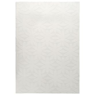 Beliani Alfombra Rectangular Decorativa De Jacquard 160 X 230 Cm Blanco Crema Hood