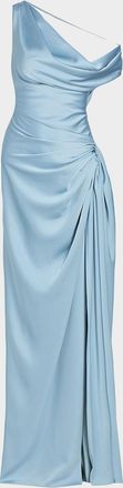 Et Ochs Camilla Draped Open-Back Satin Gown