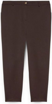 Fiorella Rubino Carrot Fit Broeken in Milano Stitch - Dames - Slim Fit Broeken - Bruin - XS - Leer - Broeken