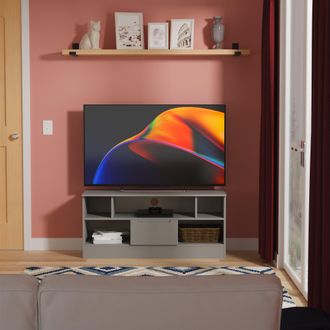 Lewis's Milan 1 Drawer TV & Media Unit in Dusk Grey - Ready Assembled - Lewiss Home | TJ Hughes