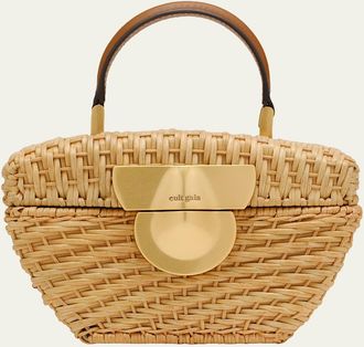 Cult Gaia Tyla Woven Rattan Top-Handle Bag