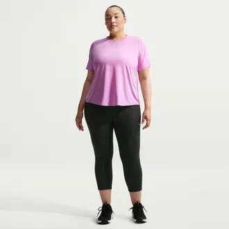 Nike Womens One High-Waisted Crop Leggings (Plus Size) in Black | FN3238-011