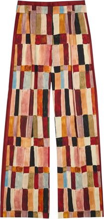 Alemais Alemais Majorelle Printed Linen and Silk-blend Trousers - Multicoloured - 16 (UK16 / XL)