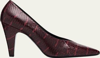 Alaia 90mm Snake Leather Pumps
