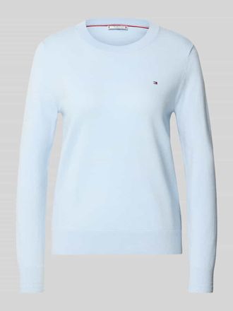 Tommy Hilfiger Regular Fit Strickpullover aus Baumwoll-Mix in Hellblau, Gr&ouml;&szlig;e M