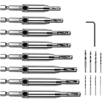 OEM Juego De Brocas De Centrado, Juego De 16 Brocas Autocentrantes Para Bisagras, Herramienta Para Taladrar Agujeros En Carpinter&iacute;a, Brocas Ajustables Par