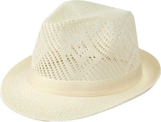 Generic Sun Hats for Men Panama Mesh Breathable Hollow Out Fedora Hat for Men 1920s Short Brims Straw Sun Hat Fisherman Summer Beach Cap Free Size 09 White