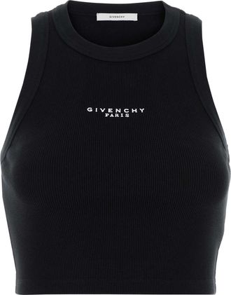 Givenchy Black Stretch Cotton Crop Top