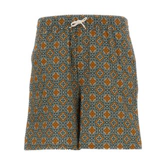 Les Deux Beachwear, male, Green, Size: S Arabesque Pattern Shorts