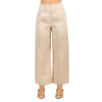 Max Mara Wide Trousers, female, Beige, Size: 2XS Wide Trousers