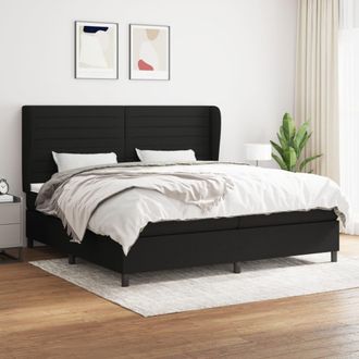vidaXL Vidaxl - Cama Box Spring Con Colch&oacute;n Tela Negro 200x200 Cm