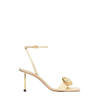 Jacquemus Sandales &agrave; boucles carr&eacute;-rond - female - Jacquemus - High Heel Sandals - Beige - 3 UK - Shoes