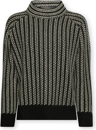 Elena Miro Trui van pure wol met kabelssteek - Dames - Coltruien - Zwart - S - Wol - Truien & Vesten
