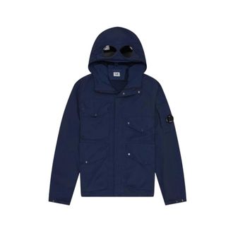 C.P. Company Light Jackets, male, Blue, Size: XL Flatt Nylon Goggle Jacket