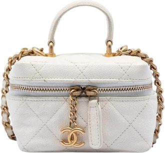 Chanel Pre-owned Vanity Bag - Dames - Vintage Mini Tas - Wit - ONE Size - Leer - Vintage
