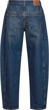 Isabel Marant Womens Jeans Oriane Barrel Faded Blue Cotton