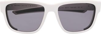 Prada logo-arm detail sunglasses - men - Acetate - 59 - White